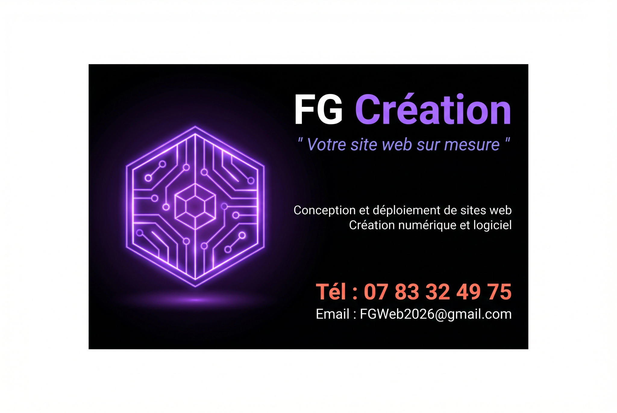 Carte de visite FG Création agrandie