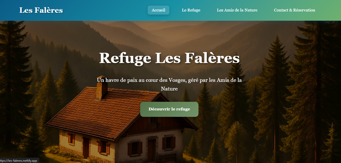Site vitrine et réservations - gîte les Faleres - projet personnel