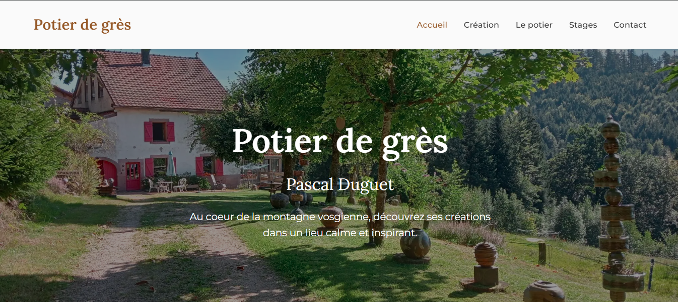 Site Vitrine activité artisanale- Potier de grès