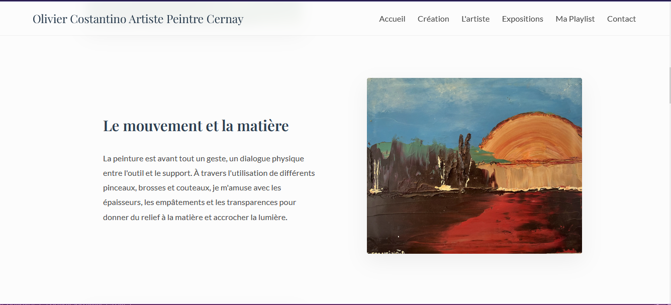 sîte pour un ami artiste peintre